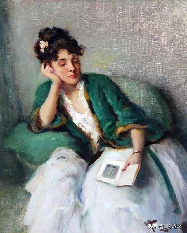 艺术家|艺术家弗尔南·图森特古典油画中的女人，精致高雅，飘逸风流