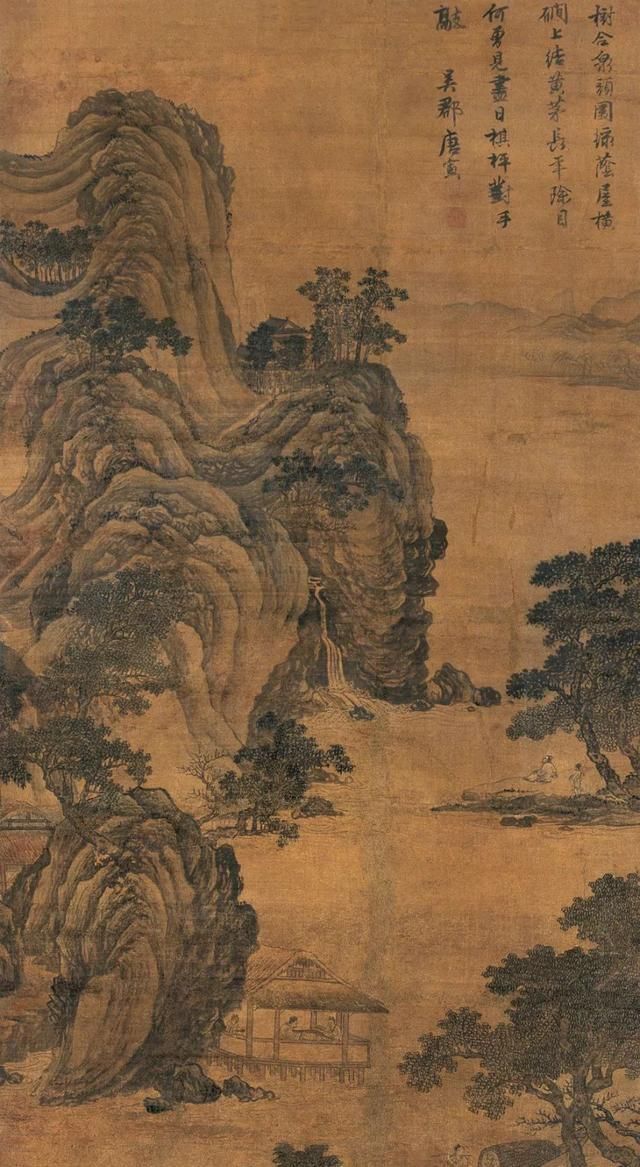 奇山异石#唐伯虎《山路松声图》欣赏:笔法缜密古朴,通篇质感太牛了