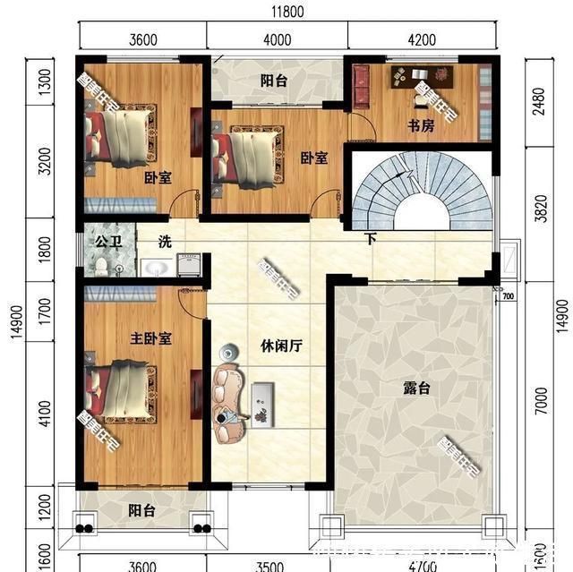 屋面处|漂亮气派的简欧别墅，多阳台+挑空客厅+堂屋，不可能不爱