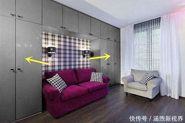 柜门|以后沙发后面别空着了，一排吊柜放上面，装衣服收杂物小户型救星