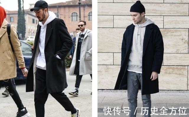 亮色系 男生黑色大衣百搭时髦,掌握4种配色方式,搭配酷帅利落又不单调