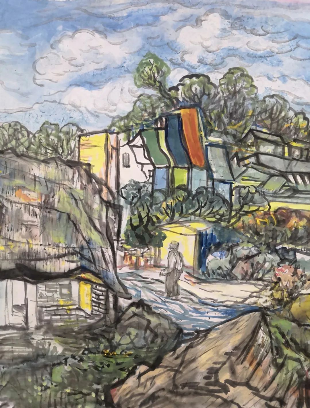 杨大眼造像@中西结合笔传情·锐意创新始通神——张山绘画人物山水艺术新貌