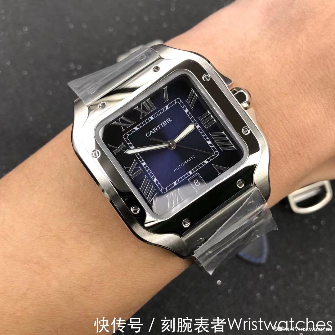 卡地亚|GF厂卡地亚山度士蓝色表盘对比正品质量评测!