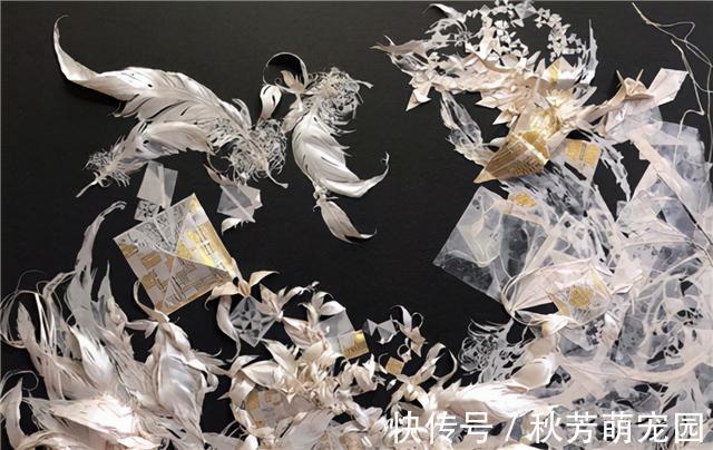 光影@日本妹子把白纸刻成玻璃杯,连水珠都能看见,裸眼3D还能这么玩?