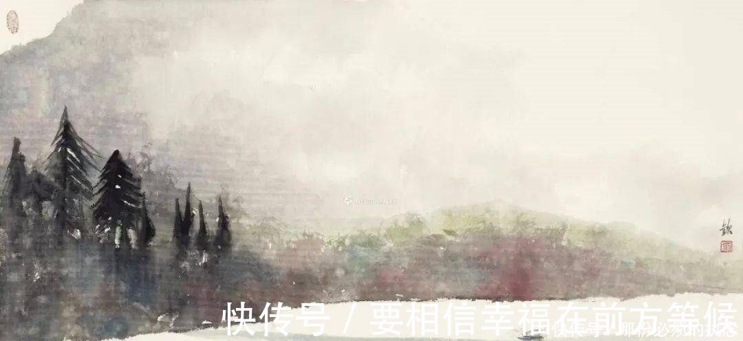 雾气|他画中清淡朦胧的杂林疏影、雾气山岚，给人一种简疏美和禅意美