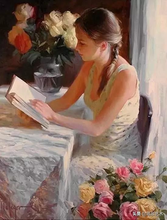 列维坦|俄罗斯艺术家油画中的美女,温婉知性的魅力女神