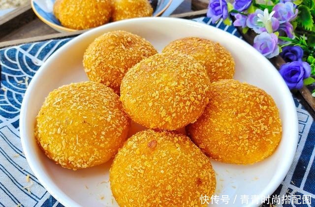 咸香|南瓜饼最好吃的做法,酥脆咸香,软糯Q弹,个个鼓泡,放凉也不塌