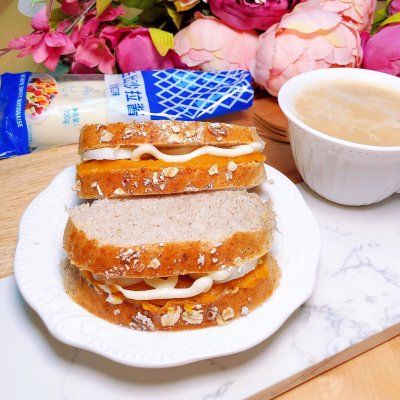 黑麦面包|#丘比三明治#健康减脂-鸡蛋南瓜三明治