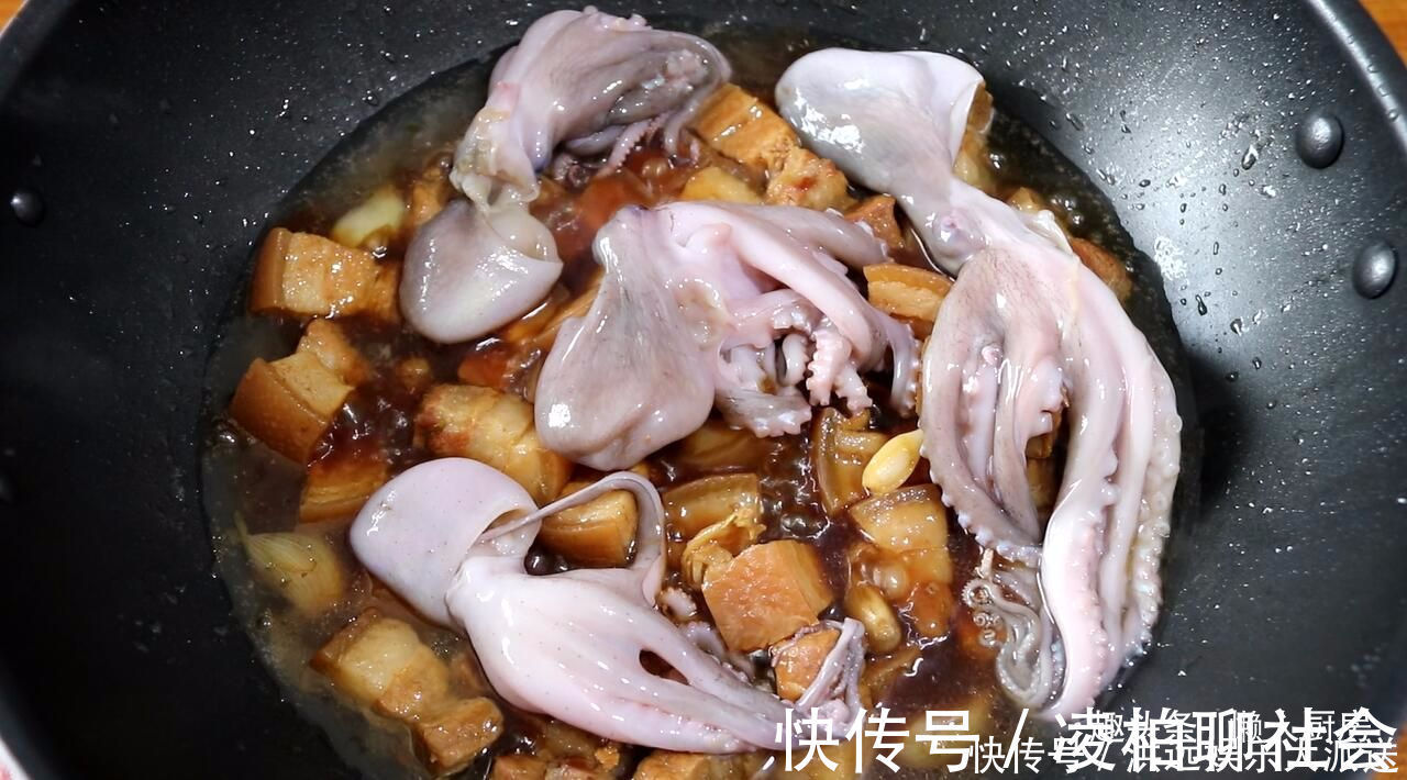 八爪鱼|不用焯水,不用炒糖色,用八爪鱼炖出来的红烧肉,肉香四溢
