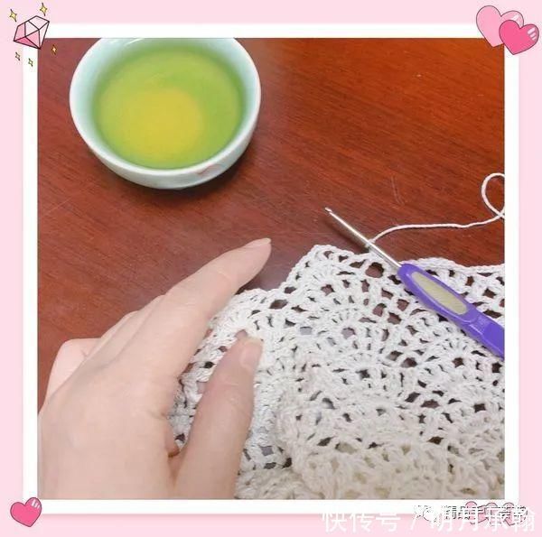 cm|一款从上往下钩简单“扇子花”简单A版小白裙教程,时尚美丽!