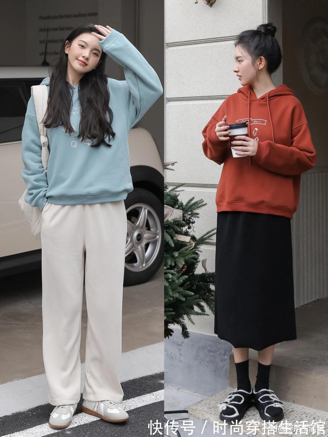 浅色系 春节拜年卫衣怎么穿更洋气?有这“3裤2鞋”就够了,谁见谁夸好看
