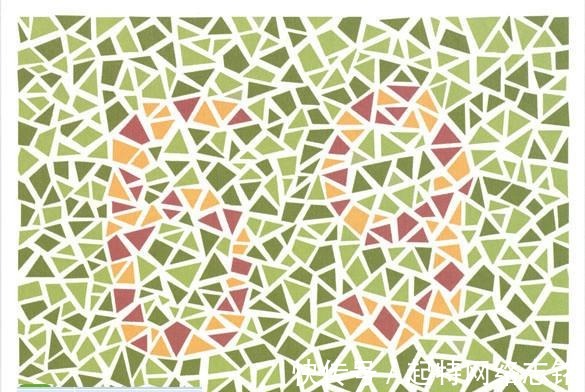 盆花|5张色觉测试图,第3张正着看是金鱼,斜着看是盆花儿