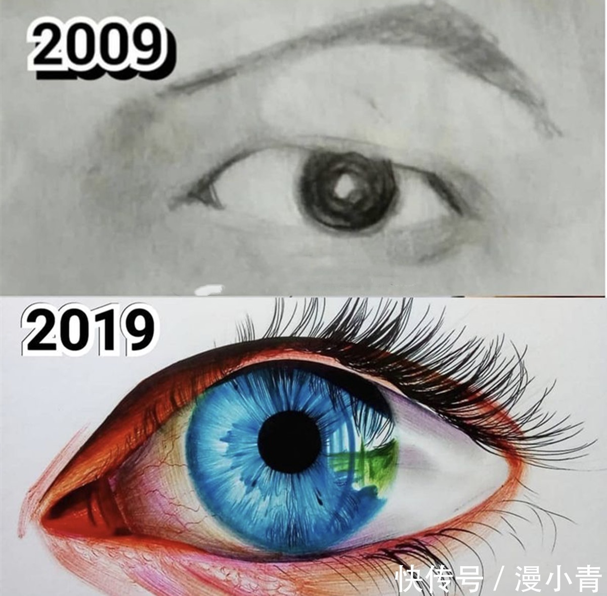 绘画#酷爱人物眼睛的画师,好几年只专心做一件事,那就是把眼睛画好
