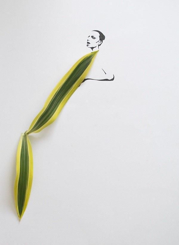 创作|艺术家脑洞大开,把树叶加入创作,让人眼前一亮