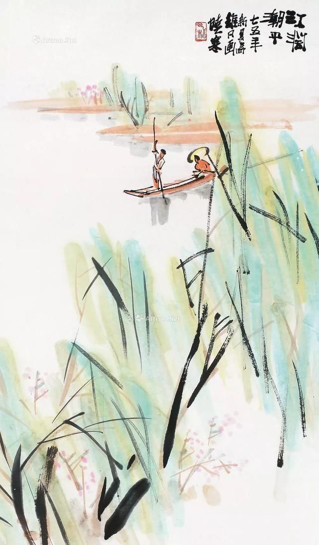 他的山水画——极简的直线为骨,极繁的渲染为体,苍润氤氲