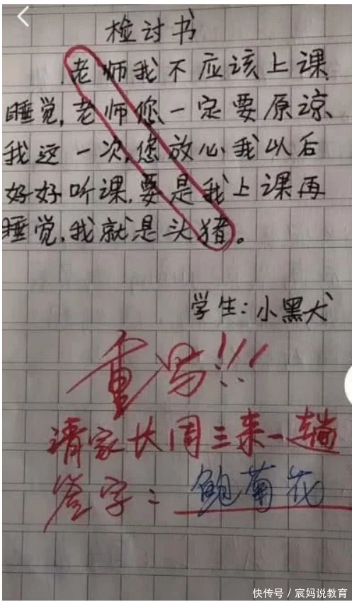 小学生写“检讨书”，定睛一看是藏头诗，真被小学生的机智打败了-颜夕资源网-第20张图片