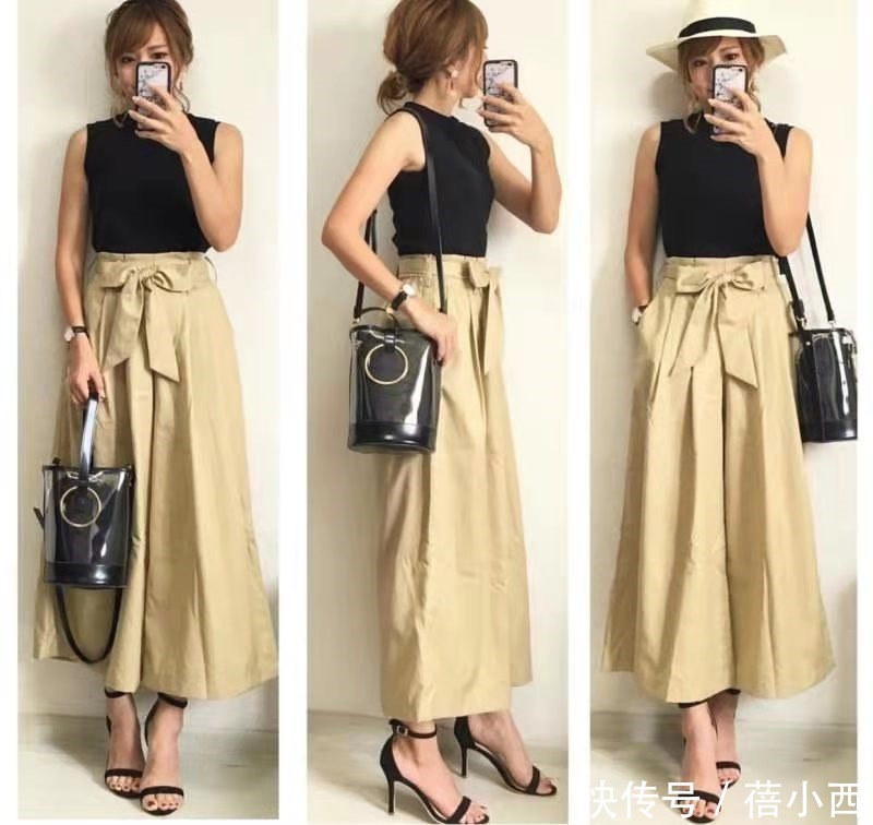 时尚感|日本小姐姐的阔腿裤穿搭太高级,简约又优雅,每一套都可照着穿