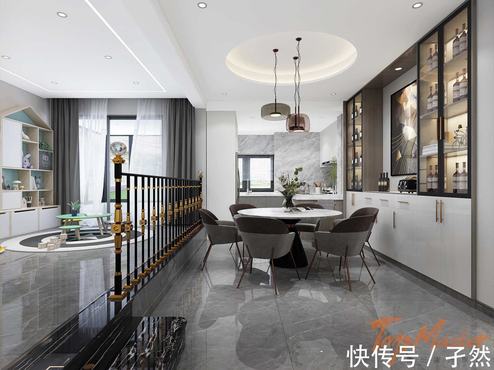 鲁班装饰|【鲁班装饰】淏园169㎡现代轻奢风格,简单高雅。