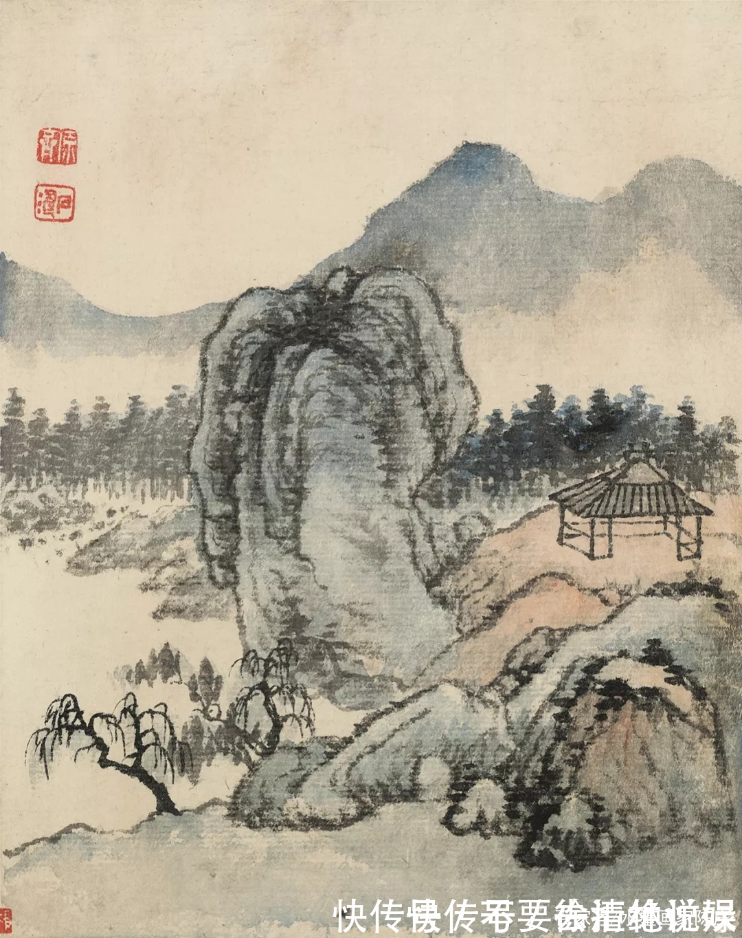 山水画@看画得看小品|石涛的小品山水画,彰显笔墨的魅力