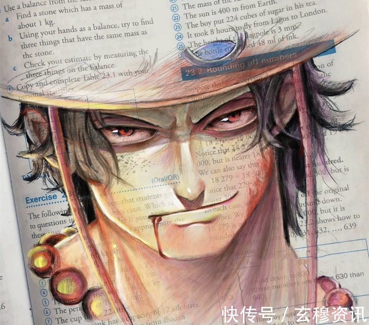 英文$画师上英文课开小差,画出了经典的人物形象,难道美术课不能画吗