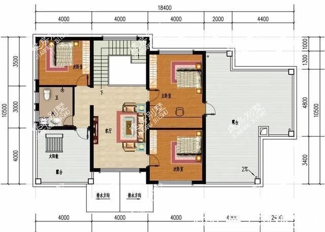 接地气|两层带堂屋的农村别墅，四开间设计，这样建房好看又接地气