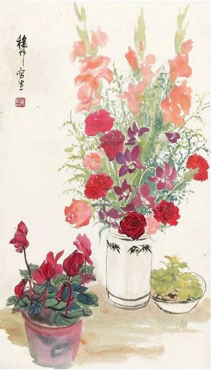  带给|大写意花卉作品，让这些花卉带给大家一些生活中的点滴美好