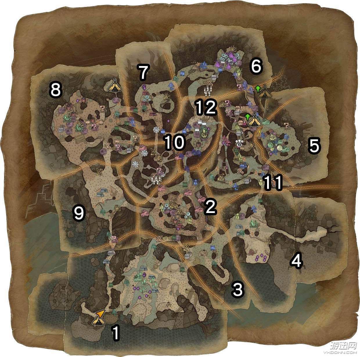 怪物猎人世界古代森林全地图详解