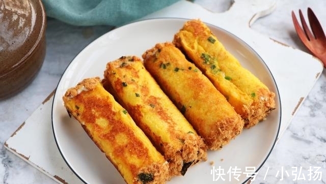 营养|5分钟快手早餐,营养又好吃,一卷一煎就搞定,孩子隔天就要吃!
