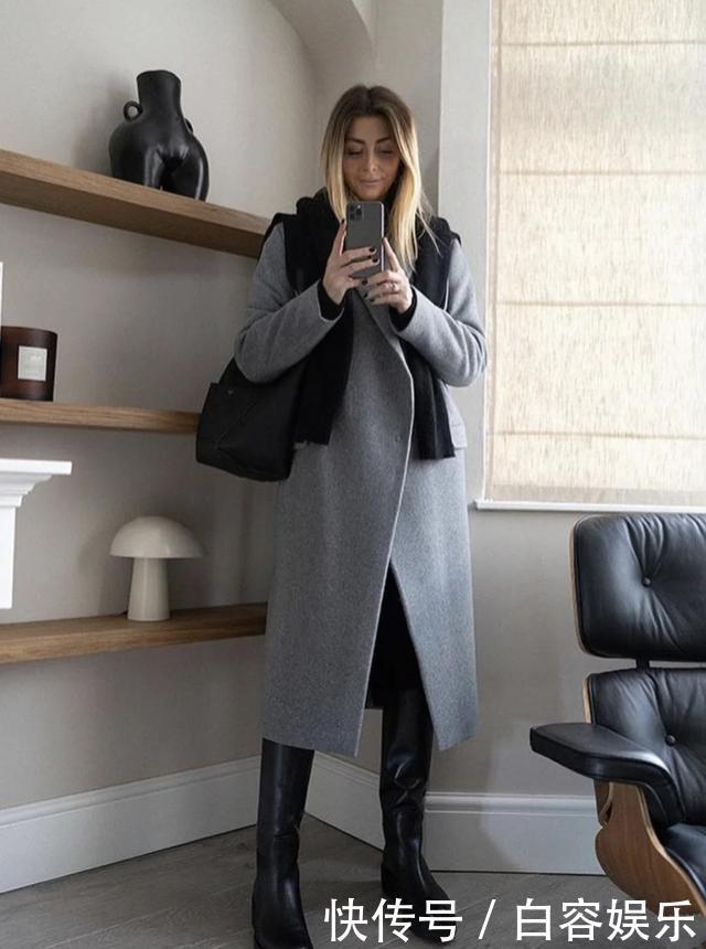 人人都会的“大衣配毛衣”,这位中年博主穿出高级感,优雅又舒适