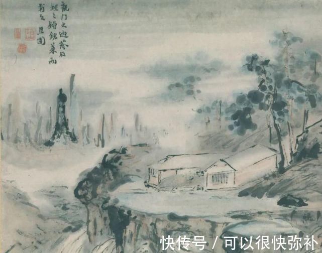 山水画#用指头画画从他开始的，看看他画的山水画云山雾绕别具一格