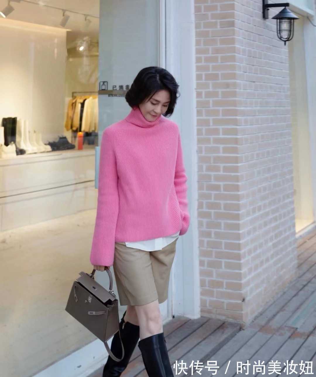 通身|五六十岁怎样穿出30岁即视感,学这位姐姐“粉色”穿搭,优雅减龄