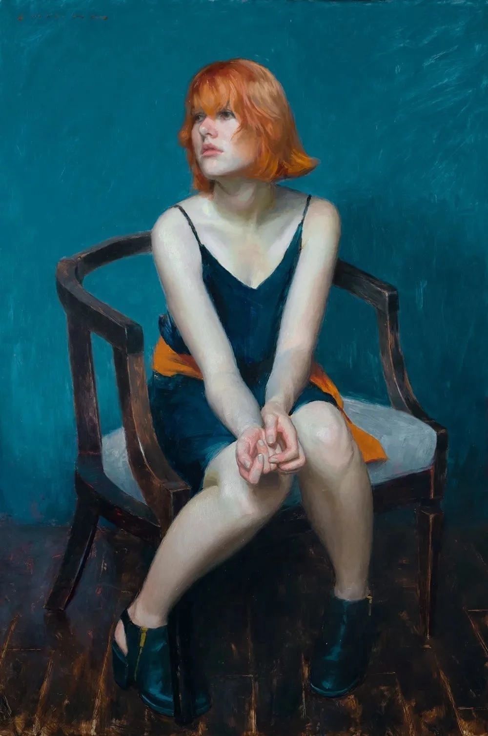 油画#每一幅肖像油画中,凯西·查尔兹都努力捕捉到人类形态的美