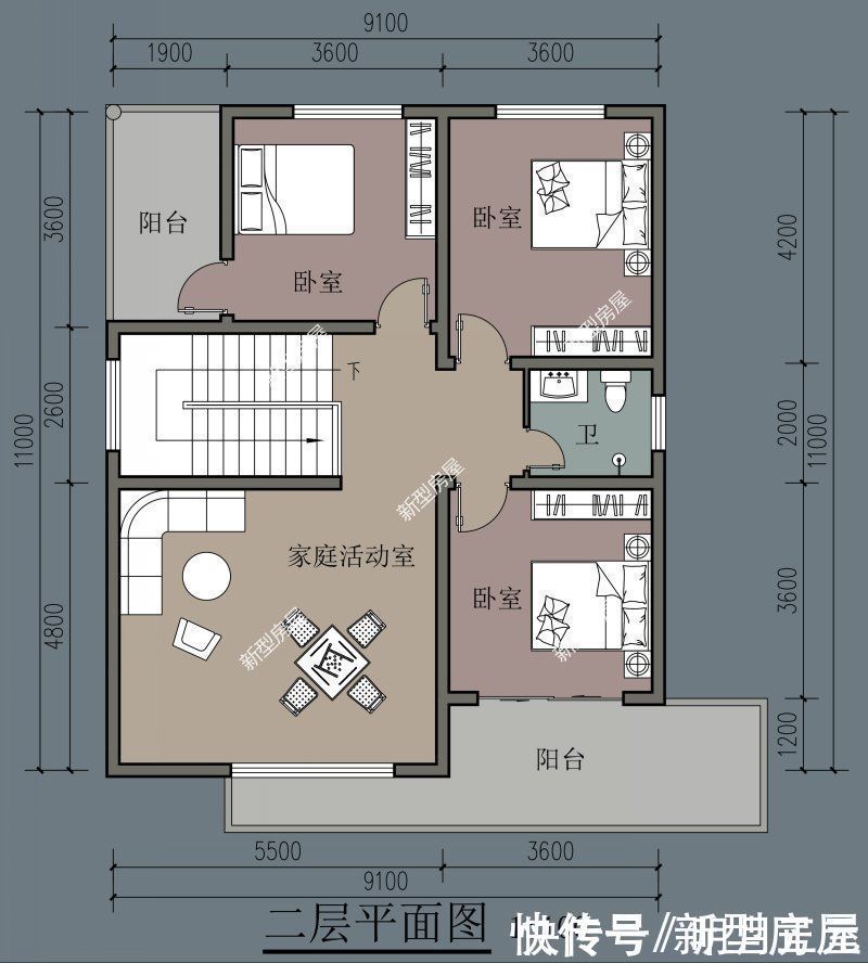 阳台|农村建房想要简约大气，推荐5套平屋顶图纸，总有一套适合你