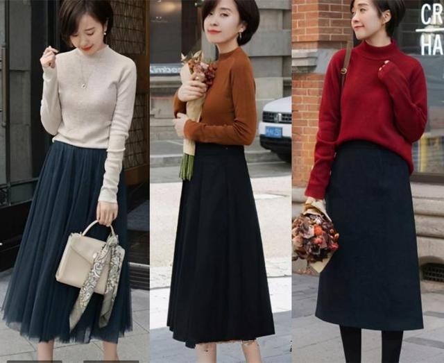 入冬后,半裙不用买太多,有这5条就够了,时髦精们都爱穿