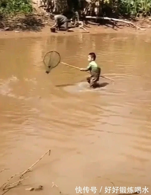 鱼塘|儿子在鱼塘捞鱼，眼看就要捞到了，随后发生的事情爸爸笑喷了