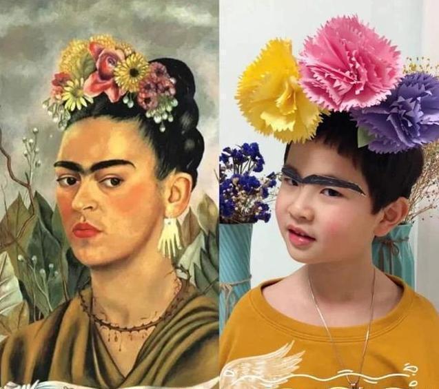 家庭作业|孩子模仿“世界名画”,精髓把握得很到位,网友:气质拿捏死死的