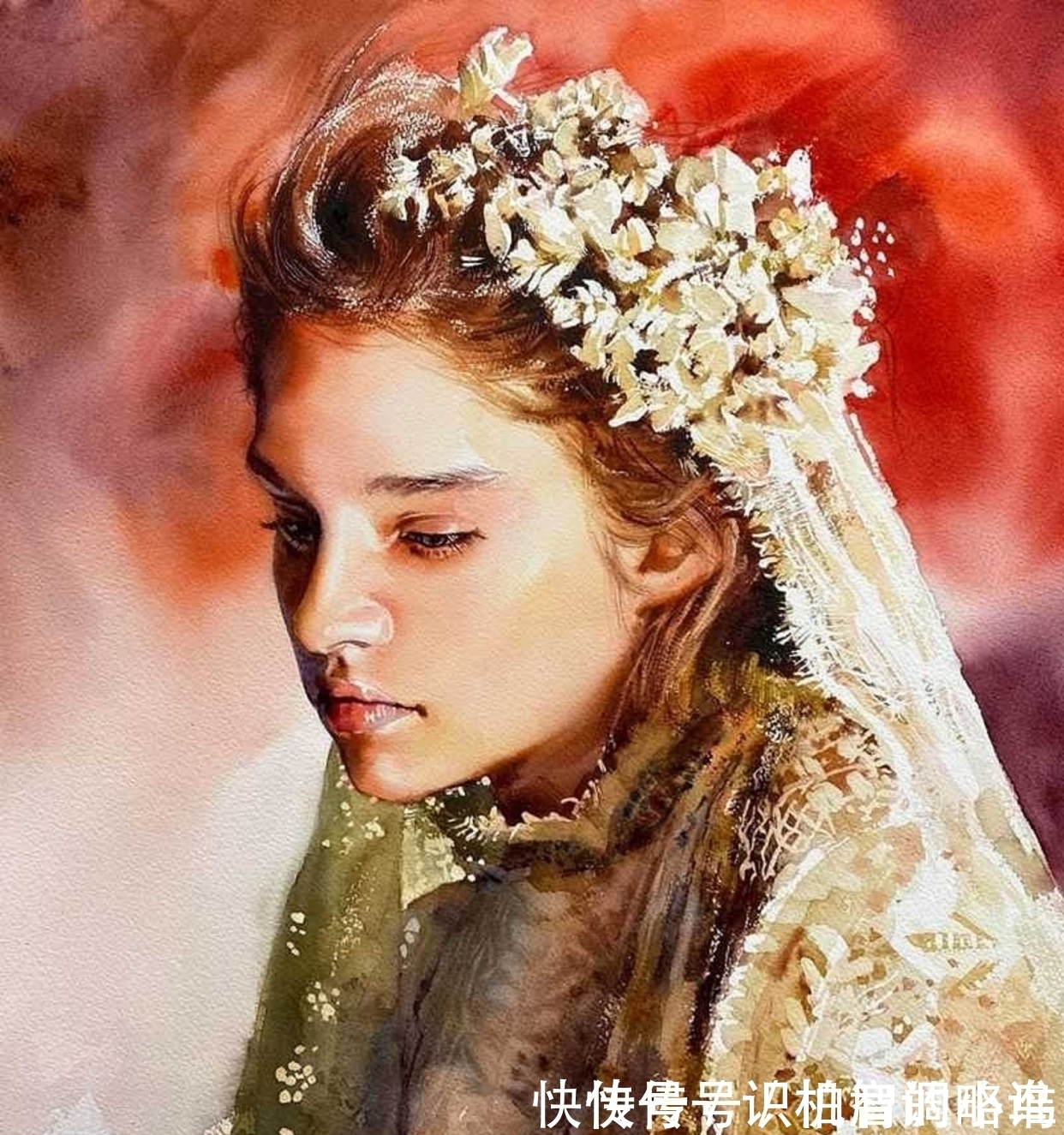 人物形象#韩国水彩肖像画的“天花板”级人物——“大触之神”郑勋成