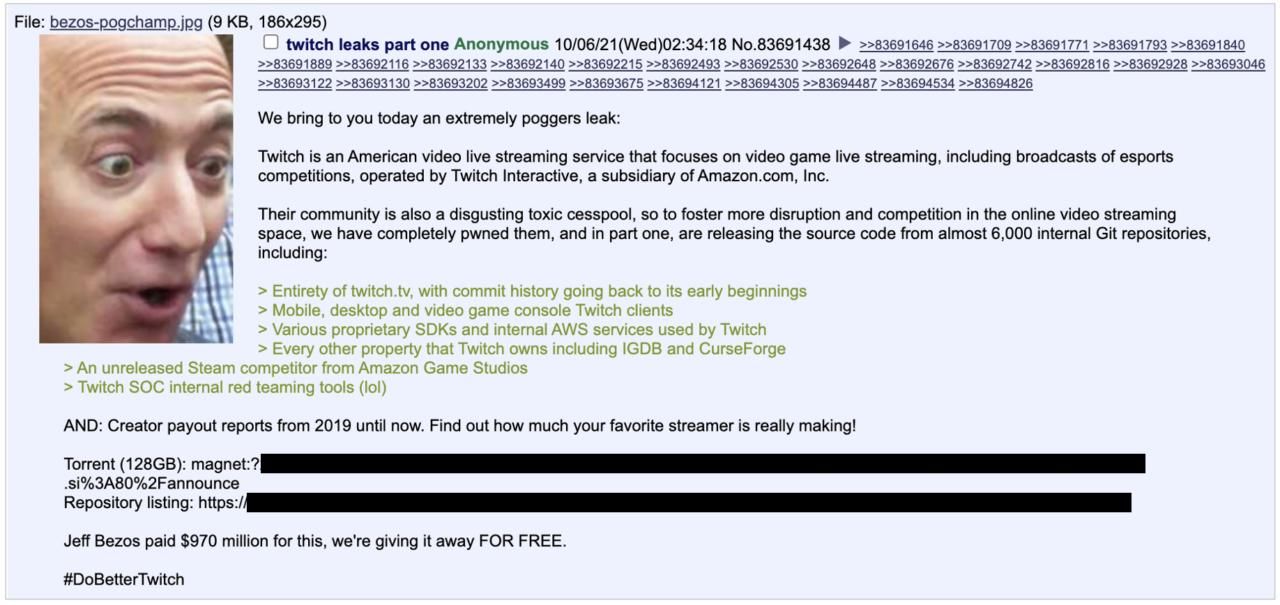 电竞直播平|外媒：亚马逊旗下电竞直播平台Twitch遭黑客攻击 数据被泄露