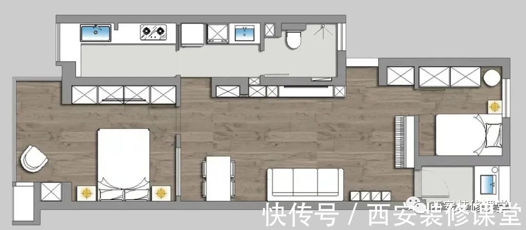 时尚|80㎡小窝两室,独居老人时尚宅