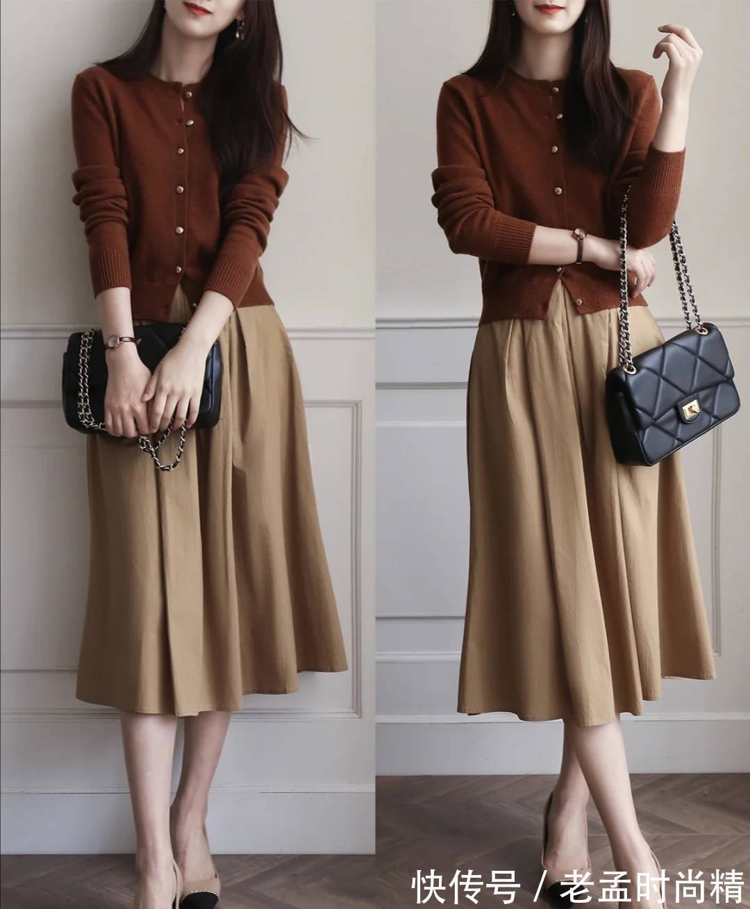 单品 终于找到最适合早春的穿搭!叫“针织衫+半身裙”,优雅显瘦
