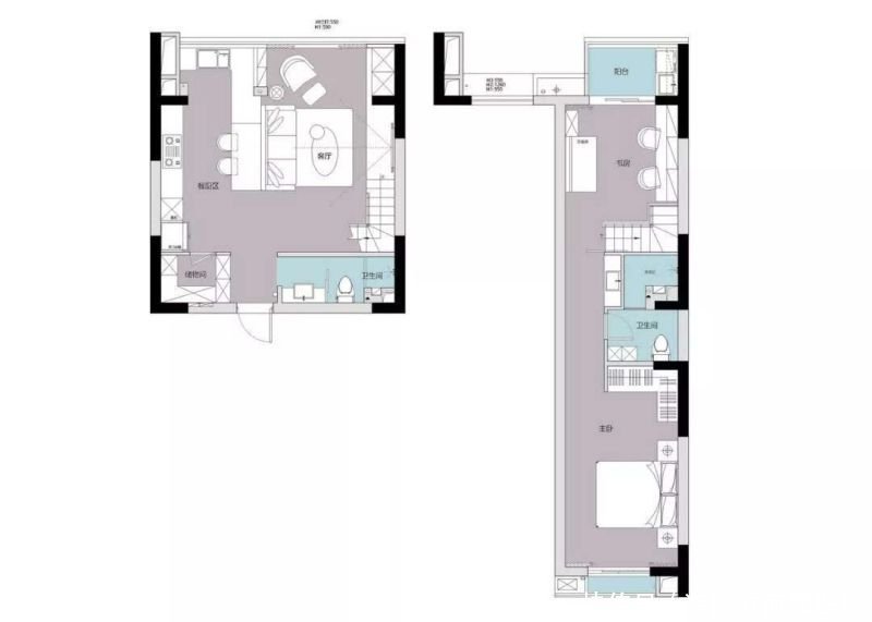 小复式|70平小复式二居室独特的民宿元素，形成独特清新的生机与舒适气息