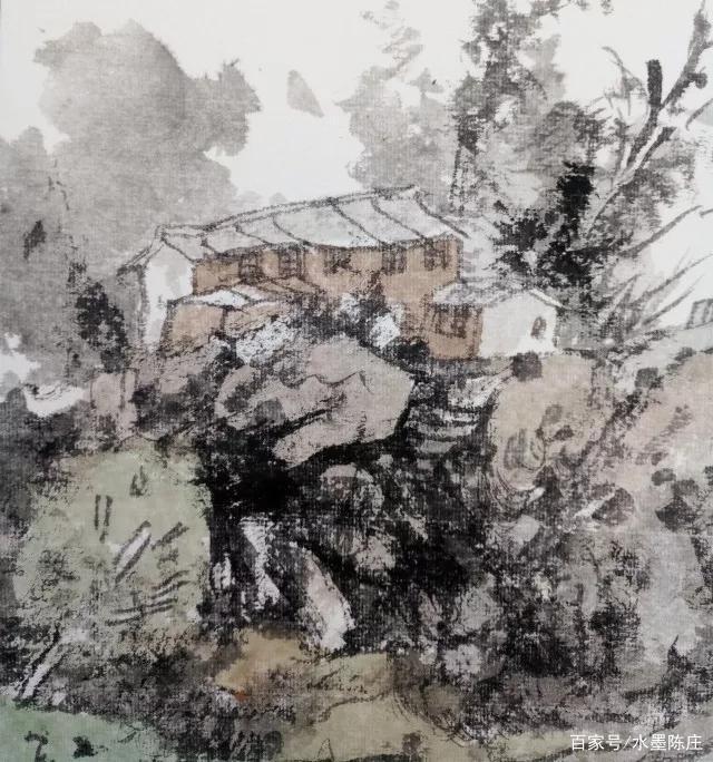 山水画家！最讲笔墨构造的山水画家｜白云乡水墨写生