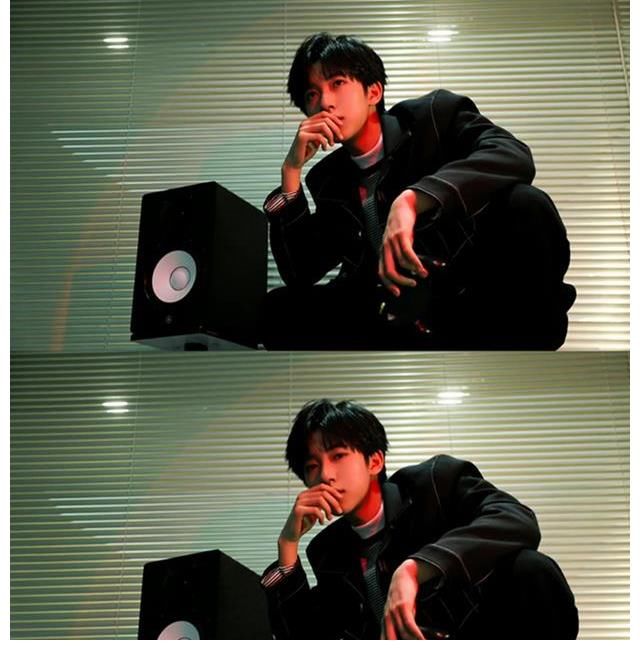 時(shí)代少年團(tuán)賀峻霖曬九宮格，牛仔衣搭配條紋內(nèi)搭，除了帥也說不出其他