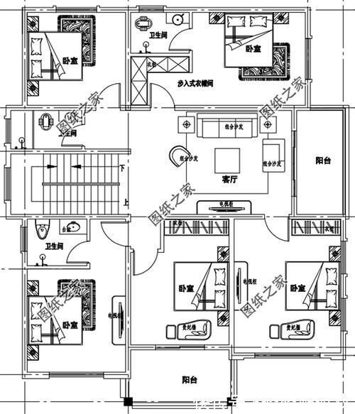 图纸|农村三层自建房平面图，经济实用，谁看了都想建