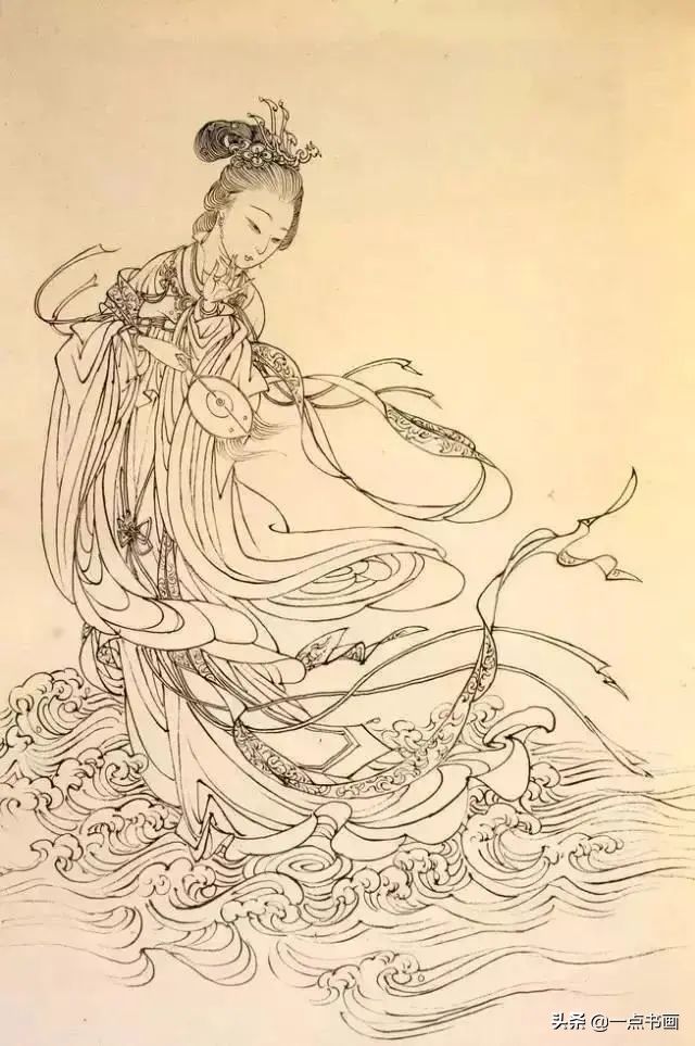 白描！他的白描被评为“当代第一”，画仕女独辟蹊径