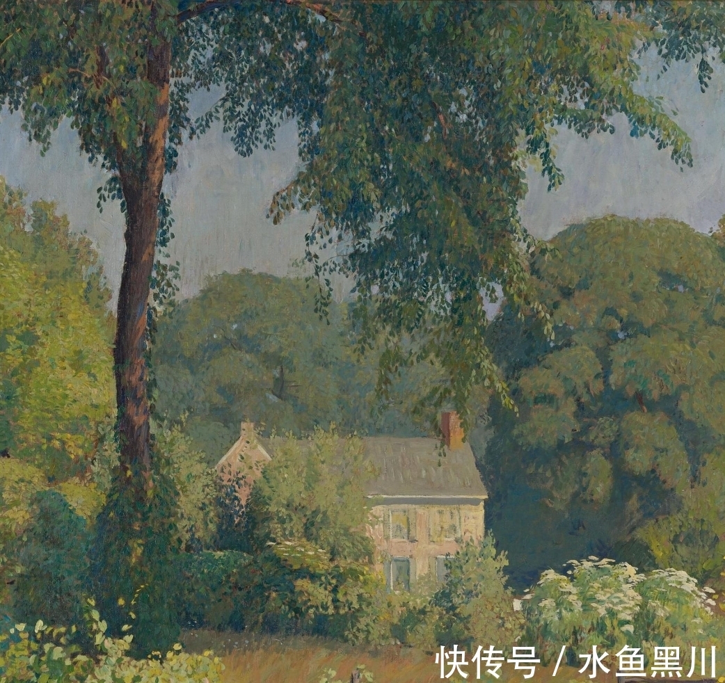 风景$印象派风景油画:他使用别致的小笔触描绘光,描绘阳光下的大自然