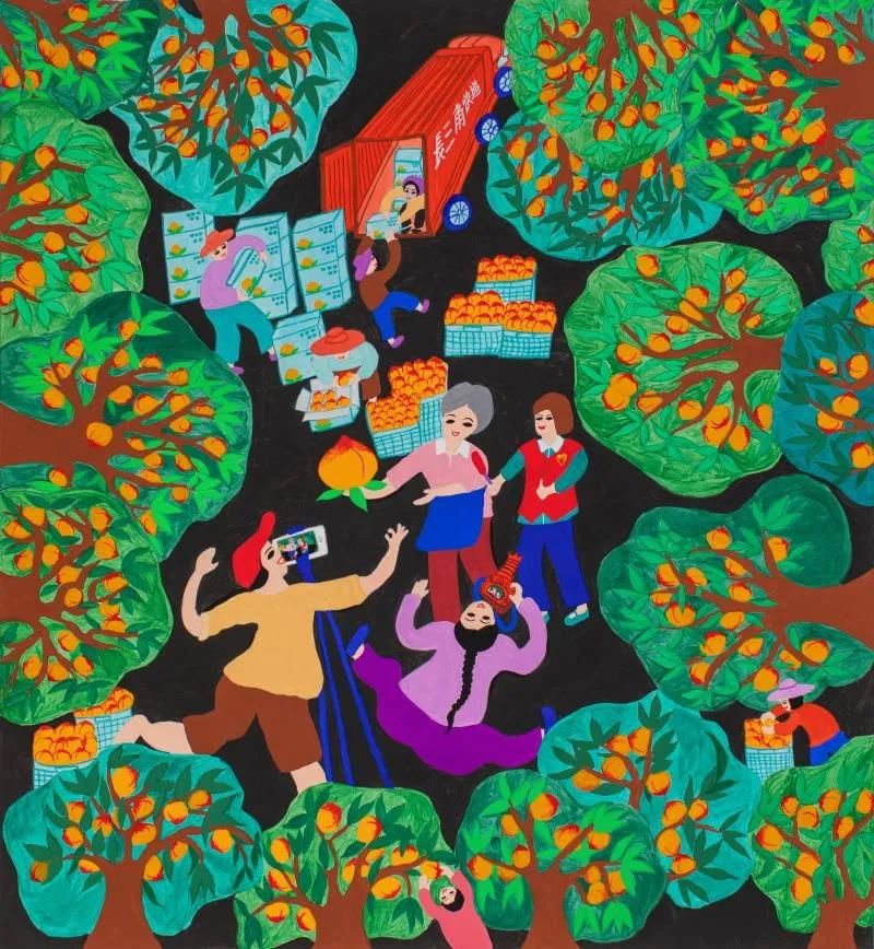 龙腾狮舞|文化走亲 云端悦展 嘉善姚庄农民画颂新时代