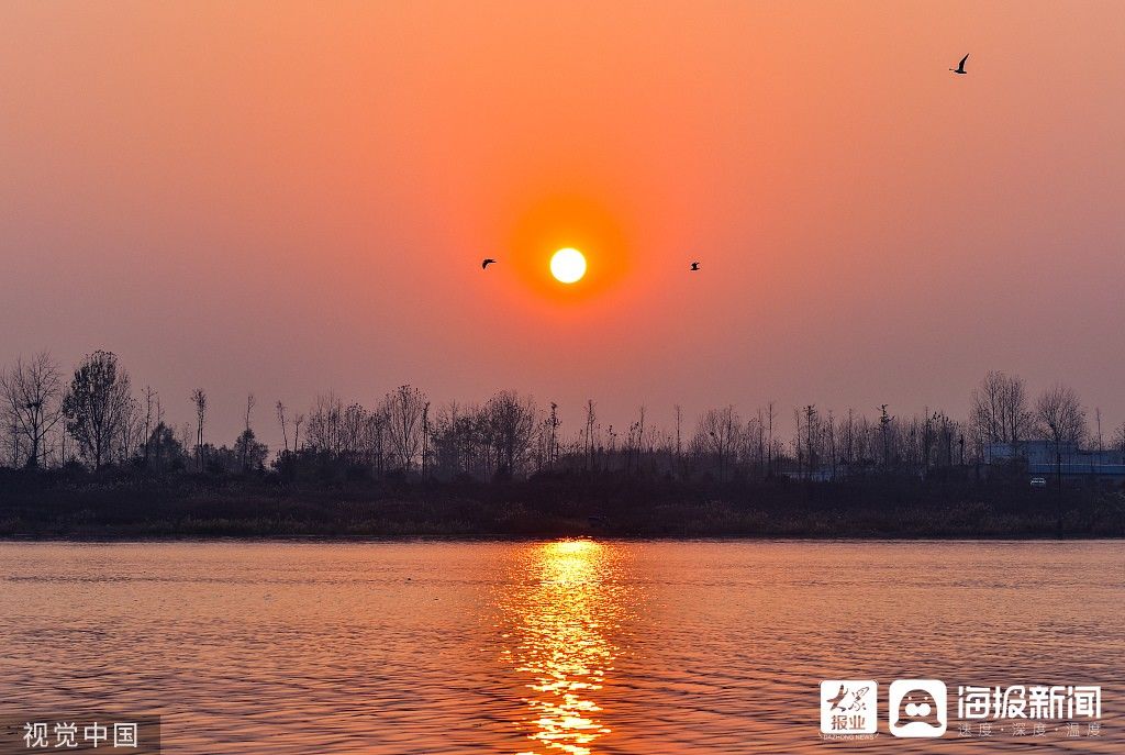 付疃河|图看日照｜付疃河落日美景