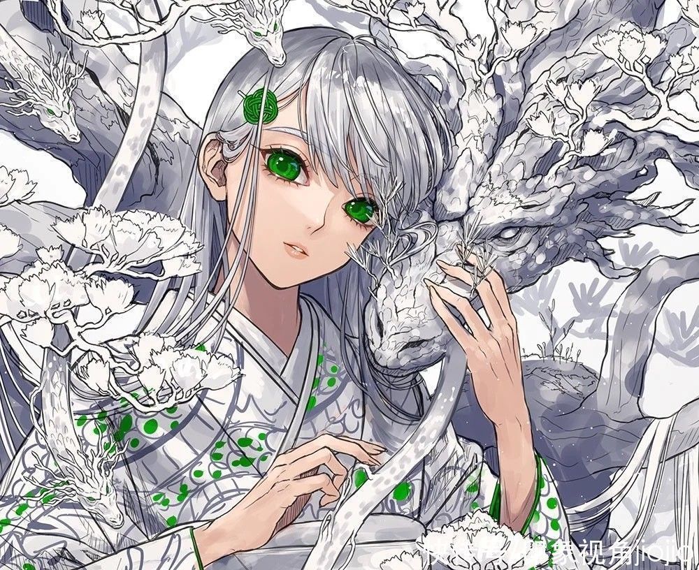jiojio|五彩斑斓的白色系插画,霸气的画风,细节满满