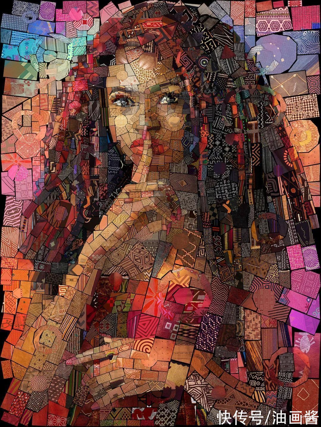 肖像!鲜艳的色彩,复杂的拼接,艺术家创作了令人惊叹的马赛克肖像